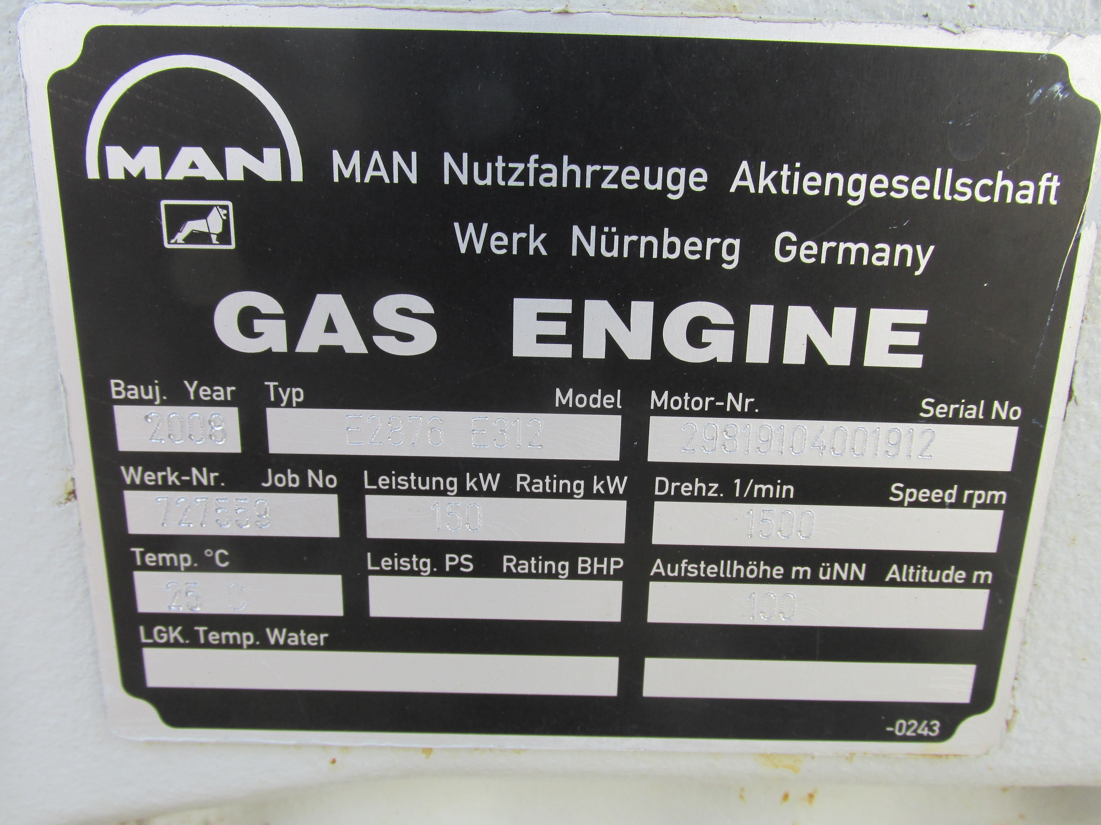 MAN Gebraucht Motor E2876 E312