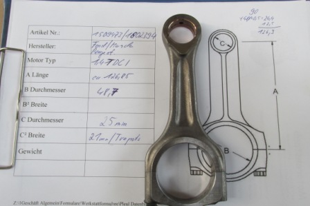 Pleuelstange Ford, Mazda, Peugeot 1,4 TDCi oder HDI