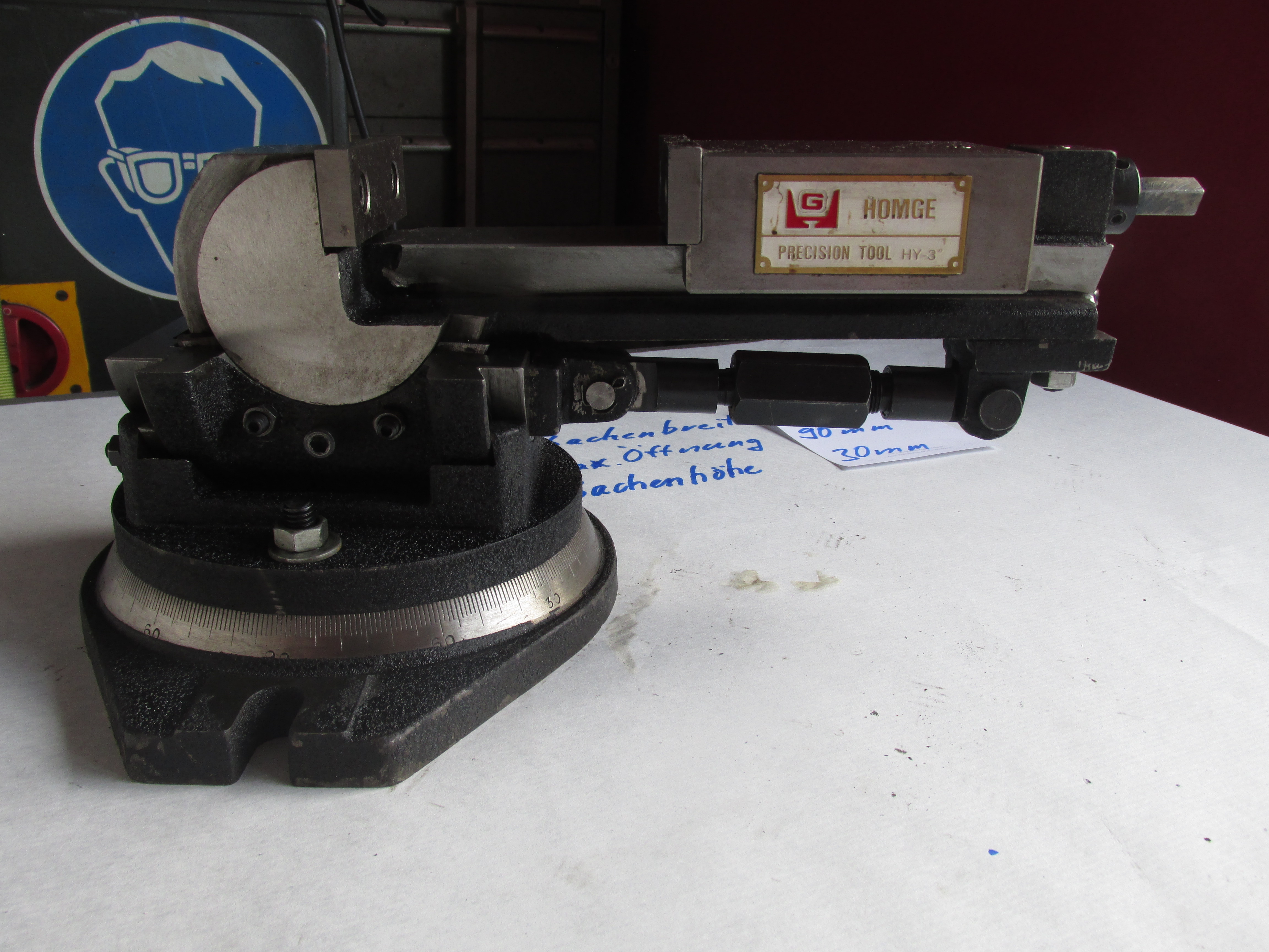 Homge 3-Achsen-Schraubstock, kippbar, drehbar, schwenkbar, Typ: HY-3"