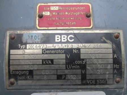 BBC DK447D4/55+KD304/314 Selbsteregender Generator