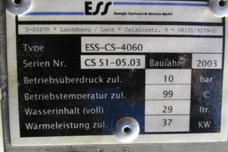 Edelstahl  Rohrbündelwärmetauscher Typ: ESS-CS-4060